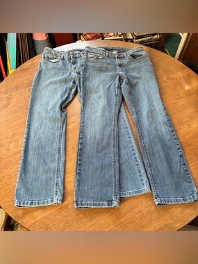 lot of 2 LL bean flex straight leg favorite fit jeans 10x27